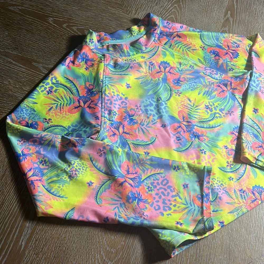 ANGEL BEACH Girl’s Matching Rachguard + Swim Bottom Set 14